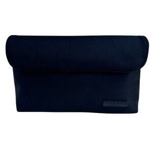 CHANEL Parfums Black Satin Makeup Clutch Cosmetics Bag Zipper & Magnetic Closure